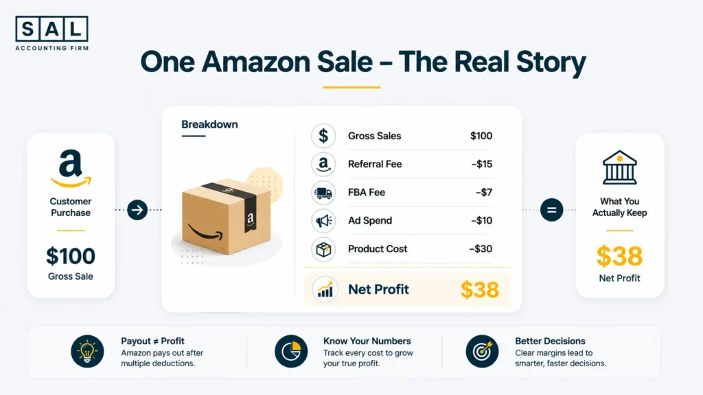 amazon-fba single sale breakdown infographic