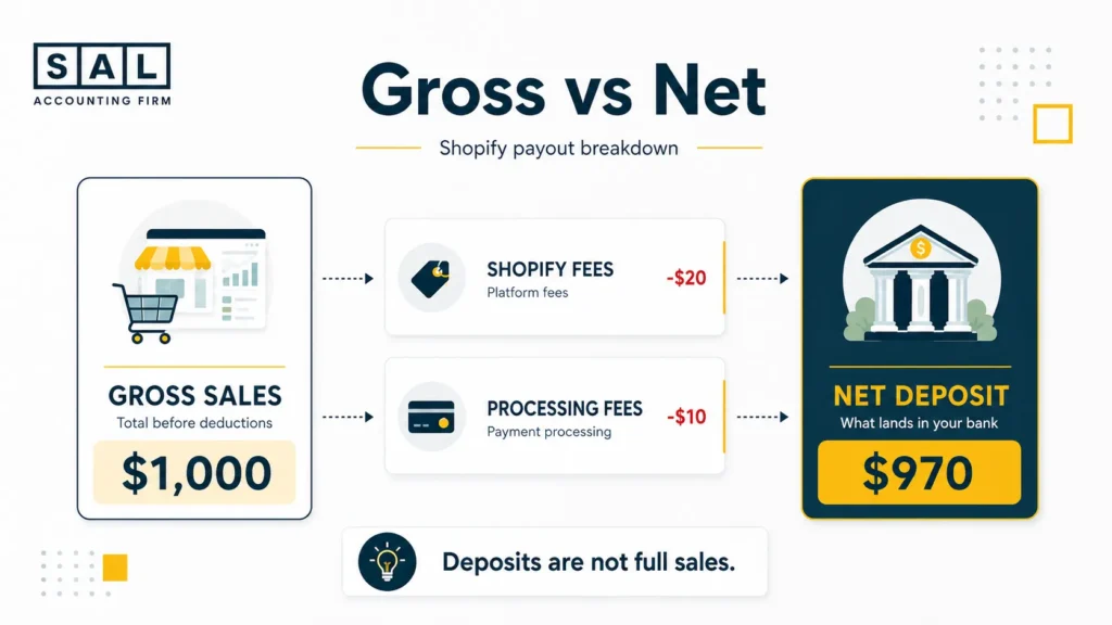 Shopify Gross vs Net Payout