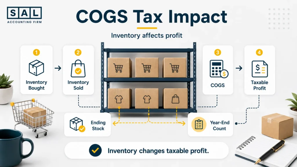 How inventory and cost of goods sold affect taxable income for ecommerce stores