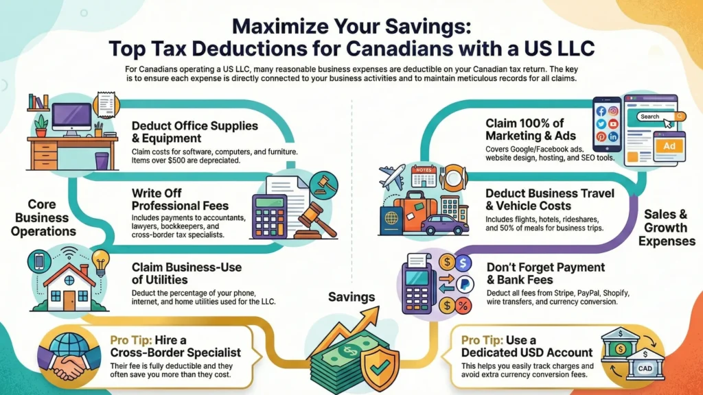 What Are the Common Tax Deductions for Canadians Operating a US LLC
