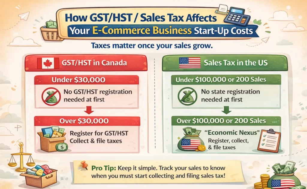 How GST/HST/Sales tax affects your ecommerce business start-up costs