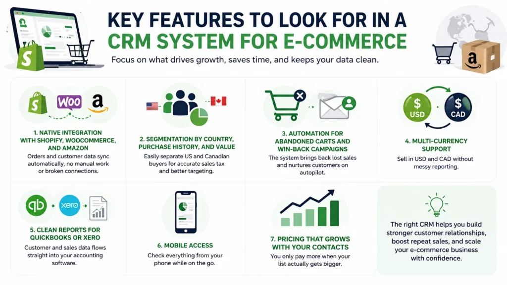 Key features to look for in a CRM system for eCommerce