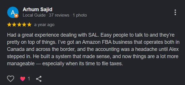 One review of SAL Accounting's client