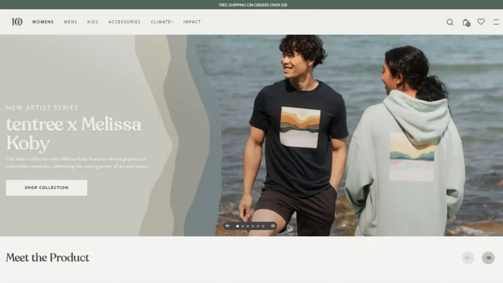 Tentree: Purpose Built Into the Store screenshot