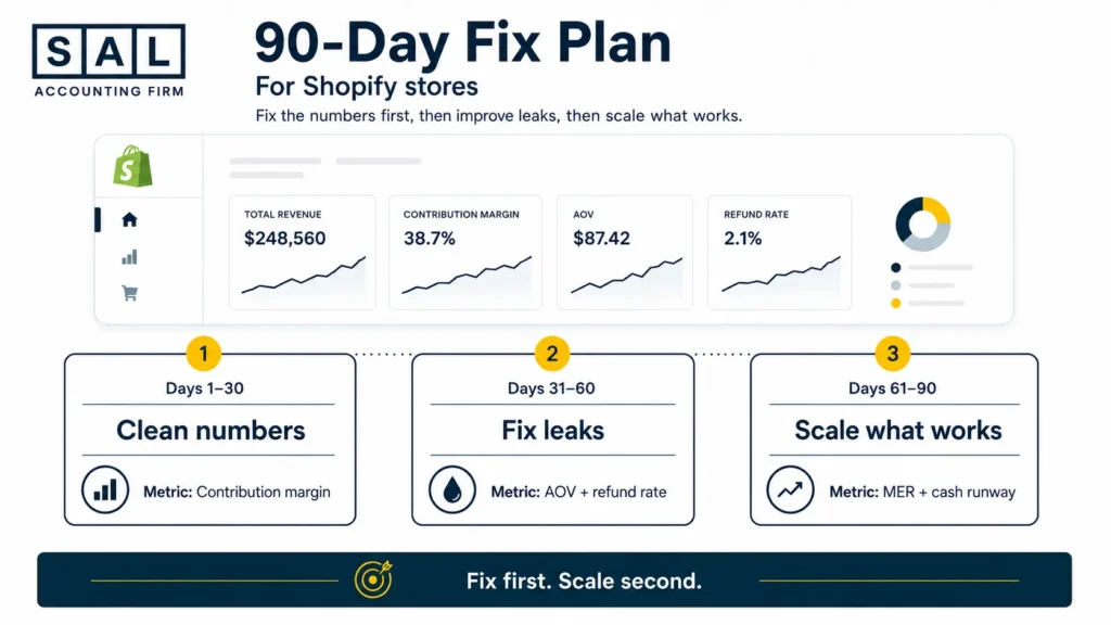90-Day Fix Plan for Shopify Stores