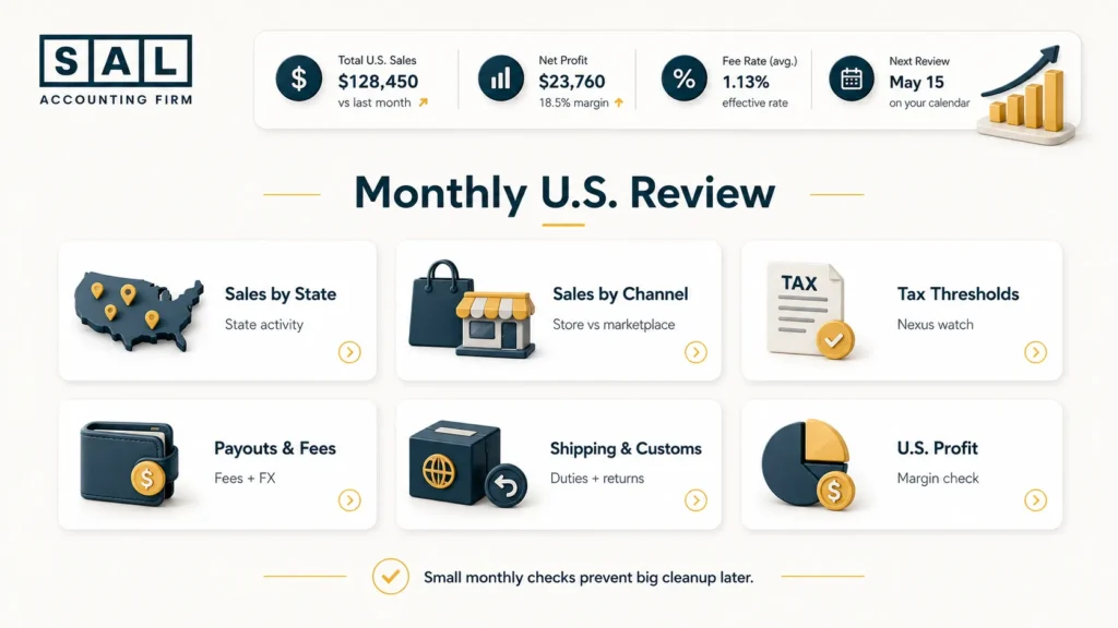 Monthly U.S. Ecommerce Sales Review Dashboard