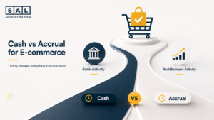 comparing cash vs accrual accounting timing for ecommerce businesses with sales, payouts, and inventory