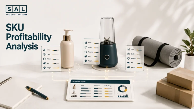 Ecommerce products being analyzed to compare sales, costs, and profit by SKU
