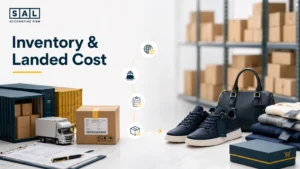 Inventory and landed cost accounting for ecommerce sellers, showing inbound products moving into warehouse inventory
