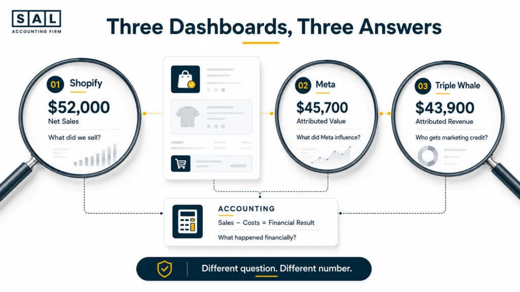 shopify-meta-triple-whale-revenue-comparison